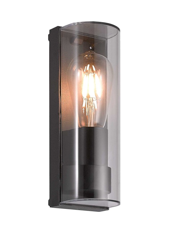 Wall 1 Lamp Curved Outdoor IP65 Anthracite/Clear - Click Image to Close